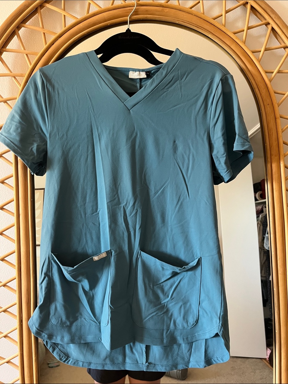 Scope Teal V-Neck Short Sleeve Scrub Top